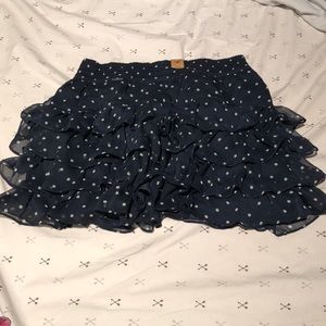 Hollister navy dot mini skirt size L